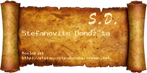 Stefanovits Donáta névjegykártya